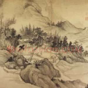 明代 张瑞图行书《山水一幅》