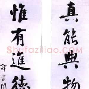 近现代 谭泽闿行楷书《行楷书七言联》