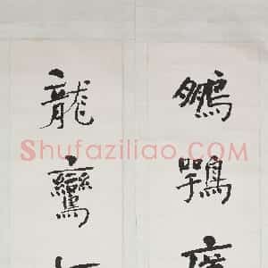 清代 何绍基楷书《楷书“鹏鹗龙鸾”五言联》