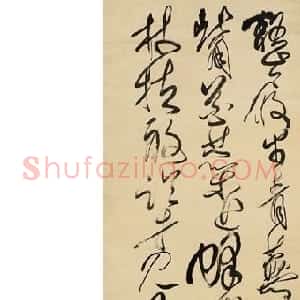 清代 傅山草书《草书杜甫五律一首》
