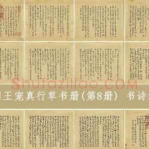王宠真草书《书诗经二南古诗十九首》册 共13开