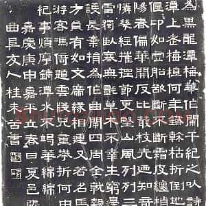 清代 行书书画碑拓片《清黑龙潭梅花诗之二》高清图片欣赏
