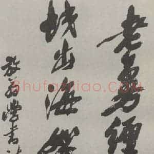 现代 沙孟海 草书《陆放翁诗句四尺整幅》毛笔书法草书作品图片欣赏