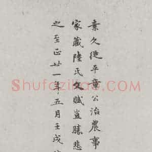 唐代 陆柬之 行楷书《唐陆柬之书陆机文赋之四十》毛笔书法行楷书作品图片欣赏