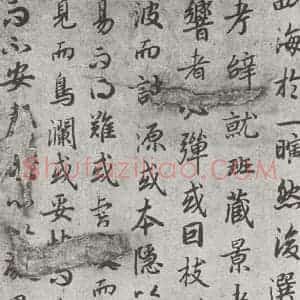 唐代 陆柬之 行楷书《唐陆柬之书陆机文赋之十四》毛笔书法行楷书作品图片欣赏