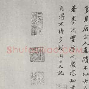 行书《唐玄宗书鹡鸰颂题跋之十一》毛笔书法行书作品图片欣赏