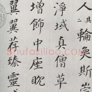 明代 董其昌 楷书《临颜鲁公多宝塔碑 之三》毛笔书法楷书作品图片欣赏
