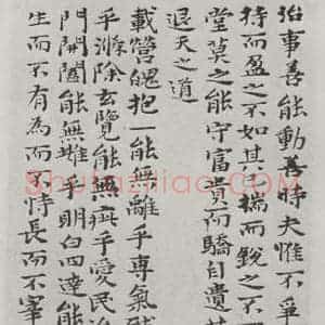 清代 元济 楷书《清元济书道德经墨迹之六》毛笔书法楷书作品图片欣赏