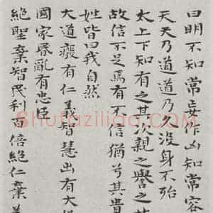 清代 元济 楷书《清元济书道德经墨迹之十》毛笔书法楷书作品图片欣赏
