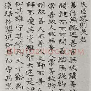 清代 元济 楷书《清元济书道德经墨迹之十五》毛笔书法楷书作品图片欣赏