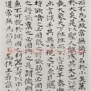 清代 元济 楷书《清元济书道德经墨迹之十九》毛笔书法楷书作品图片欣赏