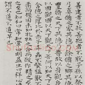 清代 元济 楷书《清元济书道德经墨迹之二十七》毛笔书法楷书作品图片欣赏