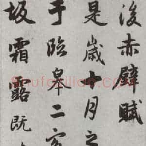 元代 赵孟頫 行楷书《赤壁二赋 之十二》毛笔书法行楷书作品图片欣赏