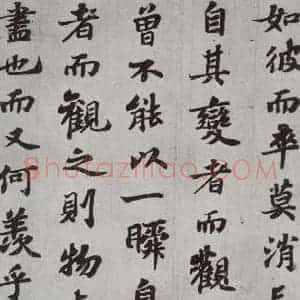 宋代 苏轼 楷书《前赤壁赋之十》毛笔书法楷书作品图片欣赏
