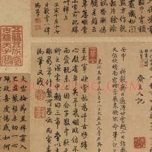 东晋 王羲之 楷书 行书《王羲之快雪时晴帖 跋之十三》毛笔书法楷书 行书作品图片欣赏