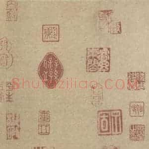 东晋 王羲之 行书《王羲之兰亭序(褚遂良摹本) 跋之七》毛笔书法行书作品图片欣赏