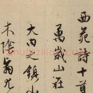 明代 文征明 行书《文征明·西苑诗 之一》毛笔书法行书作品图片欣赏