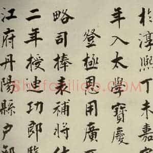 宋代 张即之 楷书《李衎墓志铭 之十》毛笔书法楷书作品图片欣赏