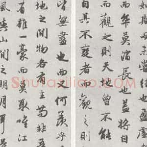 宋代 赵孟頫 行楷书《赤壁二赋 (9) (10)》毛笔书法行楷书作品图片欣赏