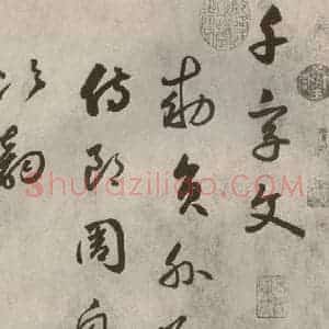 元代 边武 草书《千文之一》毛笔书法草书作品图片欣赏