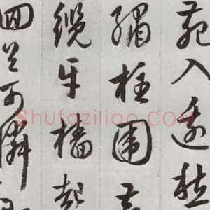 明代 周天球 草书《元明书翰(53)杜少陵诗四首⑺》毛笔书法草书作品图片欣赏