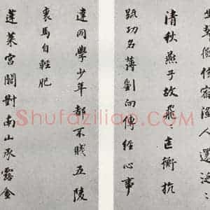 明代 董其昌 行楷书《杜诗 之三》毛笔书法行楷书作品图片欣赏
