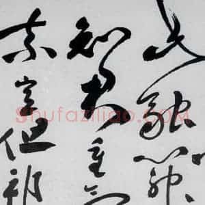 明代 祝允明 草书《祝允明书杜甫奉先刘少府新画山水障歌(5)》毛笔书法草书作品图片欣赏