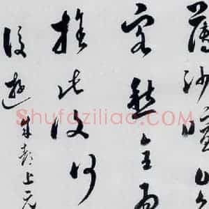 明代 娄坚 草书《娄坚书杜甫 李白诗十首(8)》毛笔书法草书作品图片欣赏