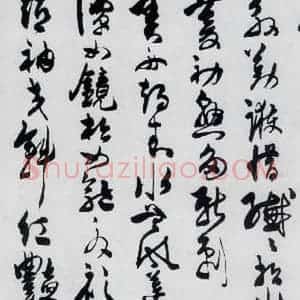 明代 陈淳 草书《陈淳书王勃 李白 王昌龄诸人采莲曲(14)》毛笔书法草书作品图片欣赏