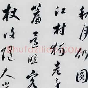 明代 娄坚 草书《娄坚书杜甫 李白诗十首(15)》毛笔书法草书作品图片欣赏