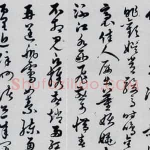 明代 胡正 草书《胡正书岑参 杜甫诗三首(4)》毛笔书法草书作品图片欣赏