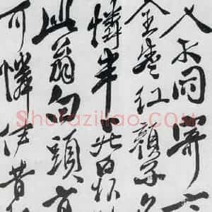 明代 徐渭 草书《徐渭书李白诸人诗五首(15)》毛笔书法草书作品图片欣赏