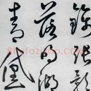 明代 丰坊 草书《丰坊书李白庐山谣寄卢侍御虚舟(6)》毛笔书法草书作品图片欣赏