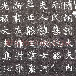 隋代 楷书墓志拓片《隋韦君妻元咳女志》高清图片欣赏