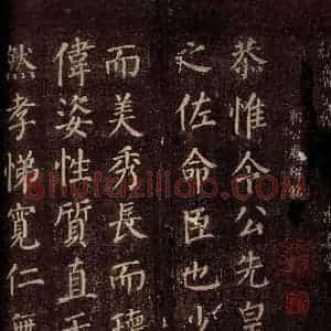 唐代 颜真卿 楷书《郭公庙碑铭(下) 之一》毛笔书法楷书作品图片欣赏