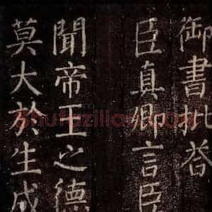 唐代 颜真卿 楷书《乞御书题放生池碑额表 之二》毛笔书法楷书作品图片欣赏