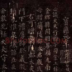 唐代 颜真卿 楷书《兰陵郡太君殷氏赠兰陵郡太夫人制 之一》毛笔书法楷书作品图片欣赏