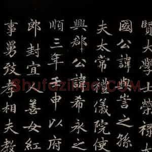 元代 赵孟頫 楷书《卫宜人墓志 之三》毛笔书法楷书作品图片欣赏