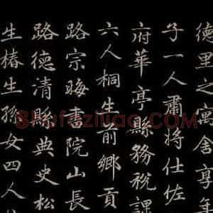 元代 赵孟頫 楷书《卫宜人墓志 之五》毛笔书法楷书作品图片欣赏