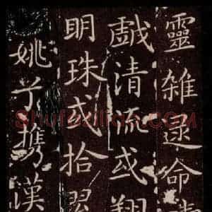 晋 王献之 楷书《洛神赋十三行 之六》毛笔书法楷书作品图片欣赏