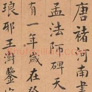 唐代 褚遂良 楷书《孟法师碑 之二十四》毛笔书法楷书作品图片欣赏