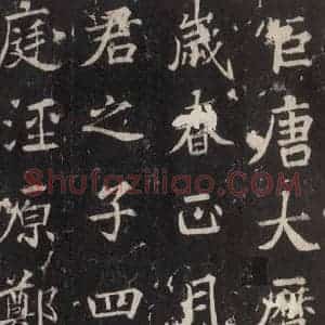 唐代 张增 楷书《段行琛碑 之三》毛笔书法楷书作品图片欣赏