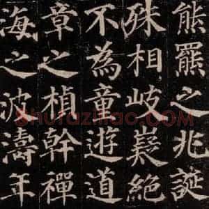唐代 颜真卿 楷书《多宝塔碑 之四》毛笔书法楷书作品图片欣赏