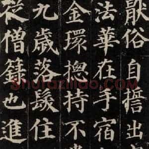唐代 颜真卿 楷书《多宝塔碑 之五》毛笔书法楷书作品图片欣赏