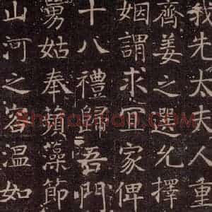 唐代 颜真卿 楷书《王琳墓志 之六》毛笔书法楷书作品图片欣赏