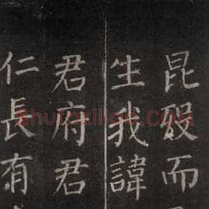 唐代 颜真卿 楷书《郭家庙碑 忠义堂本之十六》毛笔书法楷书作品图片欣赏