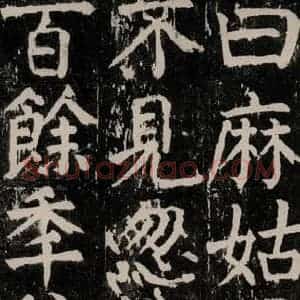 唐代 颜真卿 楷书《麻姑仙坛记 大字本之十三》毛笔书法楷书作品图片欣赏