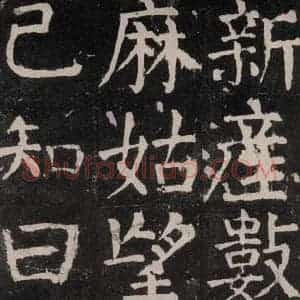 唐代 颜真卿 楷书《麻姑仙坛记 大字本之二十九》毛笔书法楷书作品图片欣赏