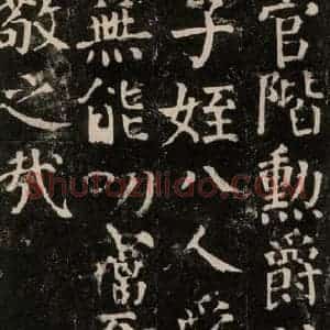 唐代 颜真卿 楷书《颜氏家庙碑 之一百零一》毛笔书法楷书作品图片欣赏