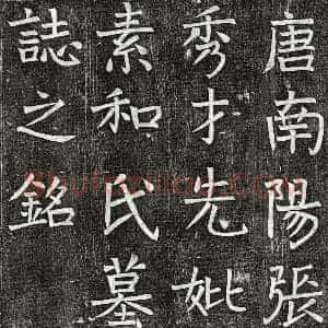 唐代 楷书墓志拓片《唐张君妻素和氏墓志》高清图片欣赏